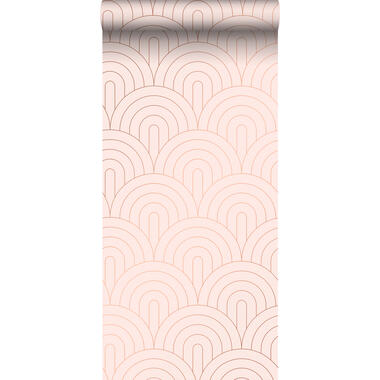 ESTAhome behang - art deco motief - roze, roségoud - 0.53 x 10,05 m product