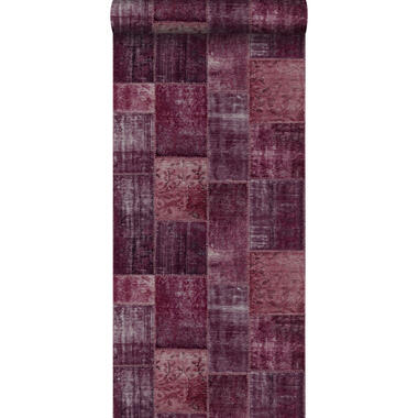 ESTAhome behang - Marrakech kelim patchwork - rood - 53 cm x 10,05 m product