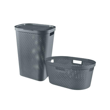 Curver Infinity Recycled Wasmand 60L + Wasmand 40L - Grijs product