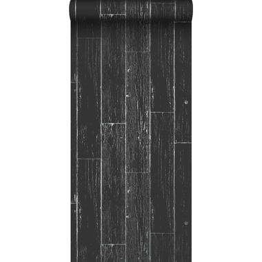 Origin behang - houten planken - mat zwart en zilver - 53 cm x 10.05 m product