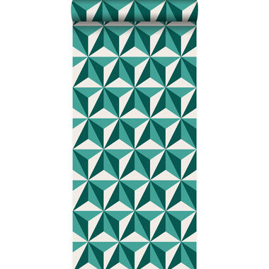 Origin behang - grafisch - smaragd groen - 53 cm x 10,05 m product