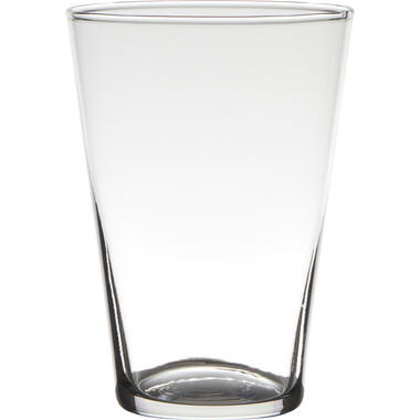 Bellatio Design Vaas - conisch - transparant - glas - 14 x 20 cm product
