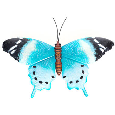 Anna's Collections Tuindecoratie - vlinder - metaal - blauw - 48 cm product