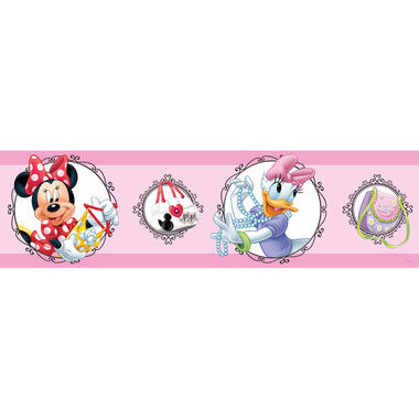 Disney zelfklevende behangrand - Minnie Mouse & Katrien Duck - roze product