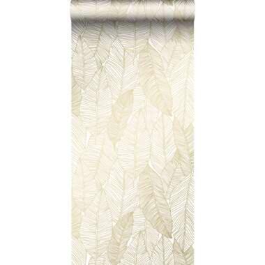 ESTAhome behang - getekende bladeren - wit en goud - 0.53 x 10.05 m product