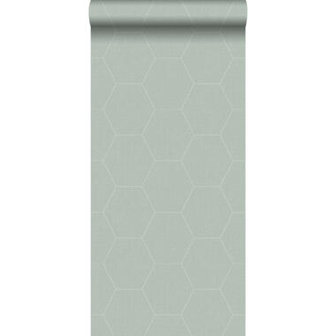 ESTAhome behang - honingraat-motief - celadon groen - 0.53 x 10.05 m product