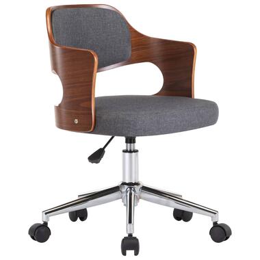 VIDAXL Kantoorstoel - draaibaar - gebogen hout en stof - grijs product
