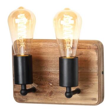 Freelight Wandlamp Lenero 2 Lichts 30 x 15 cm hout zwart product