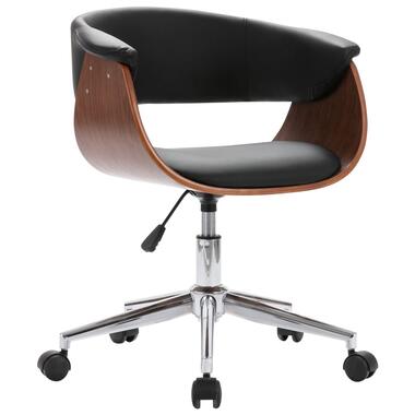VIDAXL draaibare kantoorstoel - gebogen hout met kunstleer - zwart product