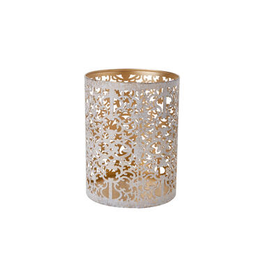 Cosy & Trendy Waxinelichthouder - wit en goud - antiek look - 13 cm product