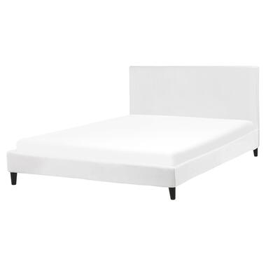 FITOU - Tweepersoonsbed - Wit - 160 x 200 cm - Fluweel product