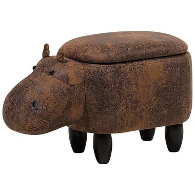 Beliani Dierenhocker HIPPO - Bruin kunstleer product