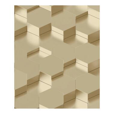 Dutch Wallcoverings - Galactik 3D zeshoek goud - 0,53x10,05m product