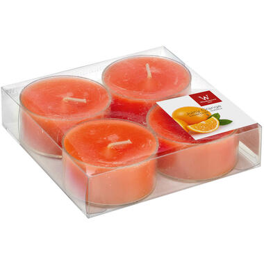 Trend Candles Geurkaarsen - sinaasappel - 4x - oranje - 8 branduren product