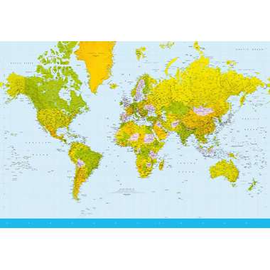 Fotobehang - Map of the World - 366 x 254 cm - Multi product