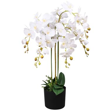 vidaXL Kunstplant met pot orchidee 75 cm wit product