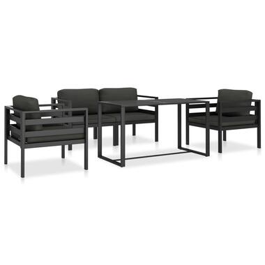 vidaXL - Loungeset - Antraciet - Aluminium product