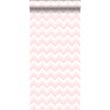 ESTAhome behang - zigzag motief - licht roze en wit - 53 cm x 10.05 m product