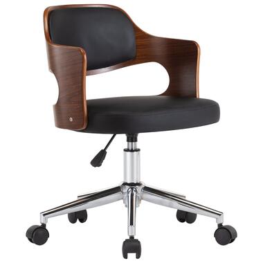 VIDAXL draaibare kantoorstoel - gebogen hout en kunstleer - zwart product