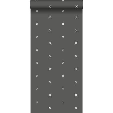ESTAhome behang - grafisch motief - vergrijsd zwart - 0.53 x 10.05 m product