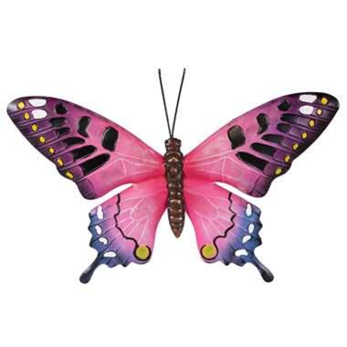 Anna's Collection Tuindecoratie - vlinder - roze - metaal - 37 cm product