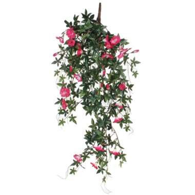 Mica Decorations Kunstplant - Petunia - groen met roze - 80 cm product