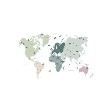 ESTAhome fotobehang - wereldkaart voor kinderen - 2 x 2,79 m product