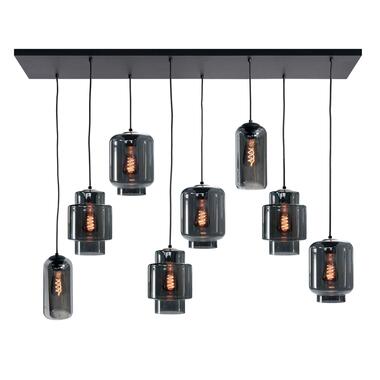 Highlight Hanglamp Fantasy Moderno 8 lichts - L 130 x B 35 cm - rook - zwart product