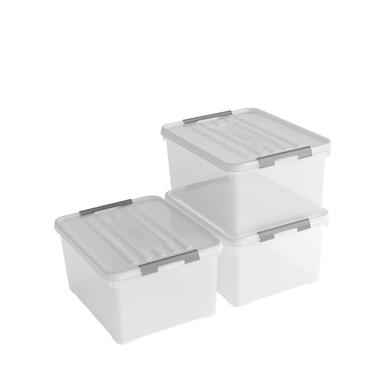 Curver Handy+ opbergbox- 35L - 3 stuks - transparant product