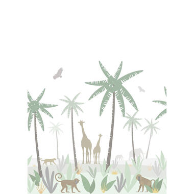 ESTAhome fotobehang - jungle dieren - groen en bruin - 2 x 2.79 m product