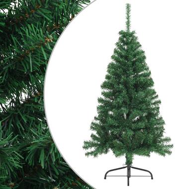 vidaXL Kunstkerstboom met standaard half 150 cm PVC groen product