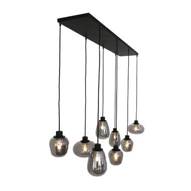 Steinhauer hanglamp Reflection 8 lichts - L 140 x B 25 cm - rook - zwart product
