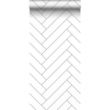 ESTAhome behang - visgraat-motief - zwart wit - 0.53 x 10.05 m product