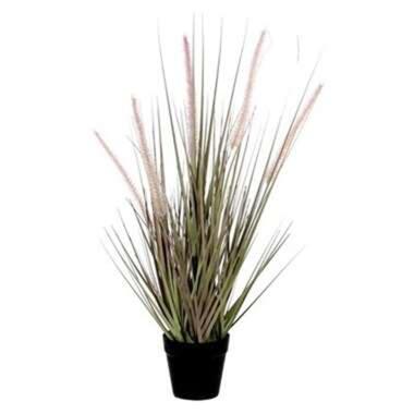 Mica Decorations Kunstplant Dogtail siergras - 54 cm - in zwarte pot product