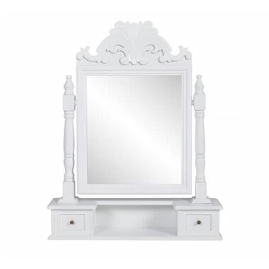 VIDAXL Kaptafel - met draaiende - rechthoekige - spiegel - MDF product