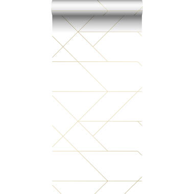 ESTAhome behang - grafische lijnen - wit en goud - 0.53 x 10.05 m product