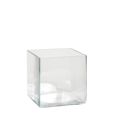 Mica Decorations Vaas - accubak - transparant - glas - 20 cm product