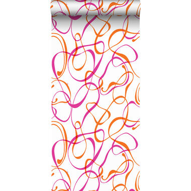 Sanders & Sanders behang - cirkels - oranje en roze - 53 cm x 10.05 m product