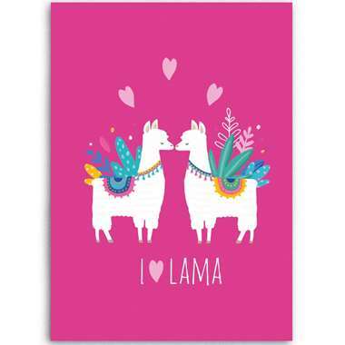 Lama - Fleeceplaid - 130 x 160 cm - Roze product