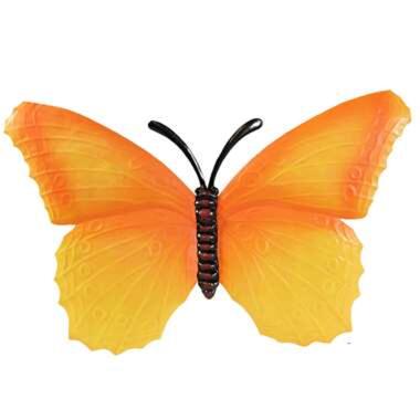 Anna's Collection Tuindecoratie - vlinder - oranje - metaal - 40 cm product