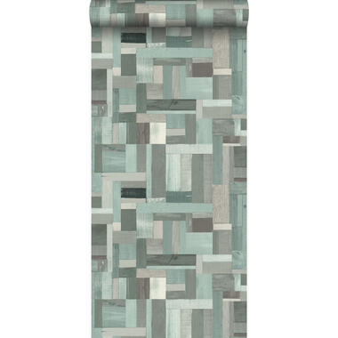 Origin behang - sloophout motief - vergrijsd groen - 53 cm x 10.05 m product