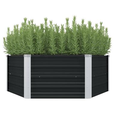 vidaXL Plantenbak verhoogd 129x129x45 cm gegalvaniseerd staal antraciet product