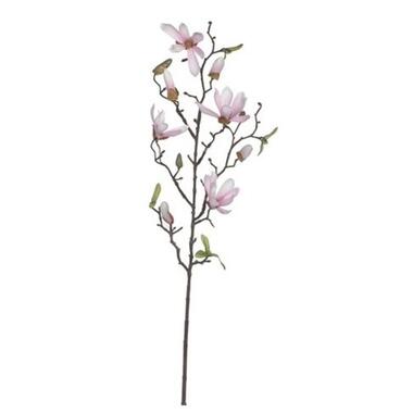 Mica Decorations Kunstbloem - magnolio beverboom - lichtroze - 80 cm product