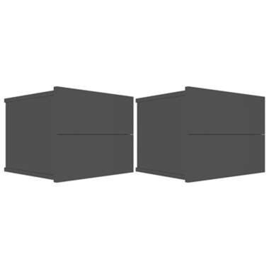 VIDAXL Nachtkastjes - 2 st -40x30x30 cm - spaanplaat - hoogglans zwart product