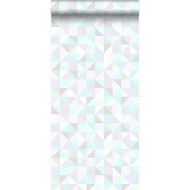 Origin behang - driehoekjes - paars, mintgroen - 53 cm x 10,05 m product