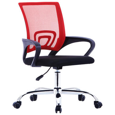 VIDAXL Kantoorstoel - met mesh - rugleuning stof - rood product