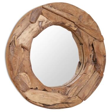 vidaXL Decoratieve spiegel rond 60 cm teakhout product