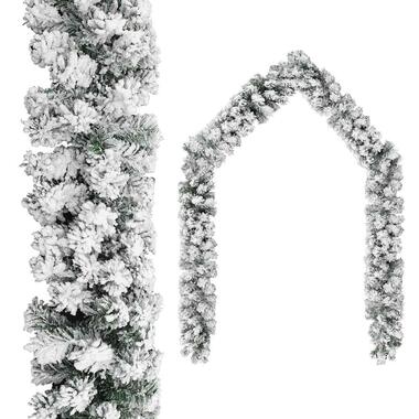 vidaXL Kerstslinger met sneeuw 10 m PVC groen product