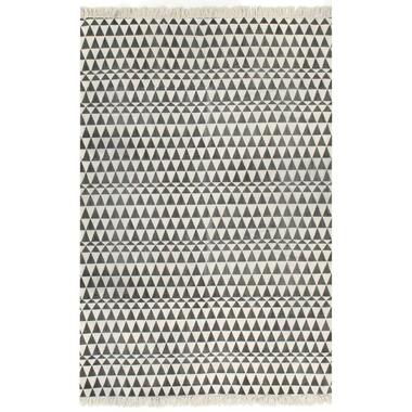 vidaXL Kelim vloerkleed met patroon 160x230 cm katoen zwart/wit product