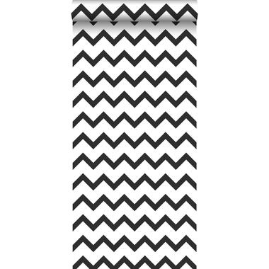 ESTAhome behang - zigzag motief - zwart wit - 0.53 x 10.05 m product